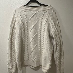 Amazon White Cable Knit Sweater